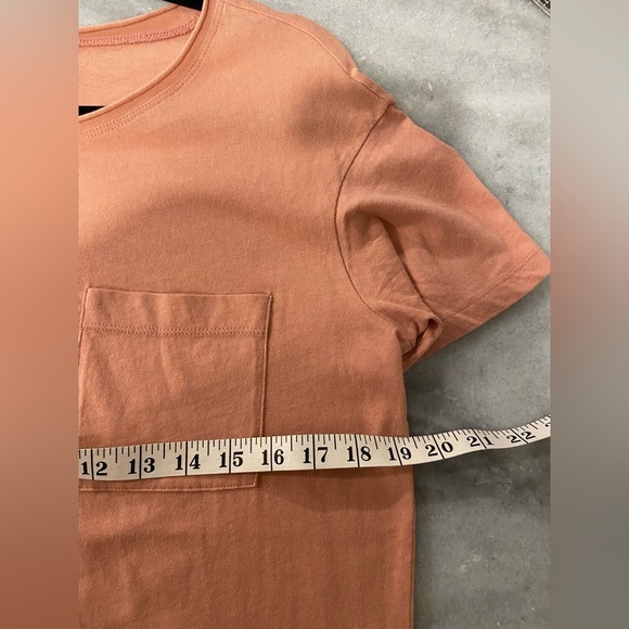 NWOT Madewell Size XS Pink Clay Short Sleeve Crew Split Hem Pocket Tee Shirt - Picture 10 of 11